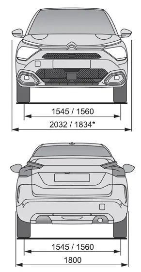 Citroen C4. Dimensions (mm)