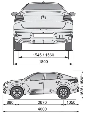 Citroen C4. Dimensions (mm)