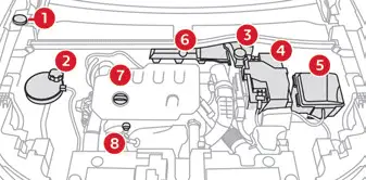 Citroen C4. Engine compartment