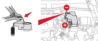 Citroen C4. 12 V battery / Accessory battery