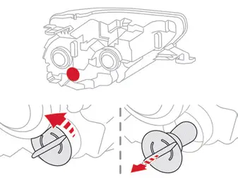 Citroen C4. Changing a bulb