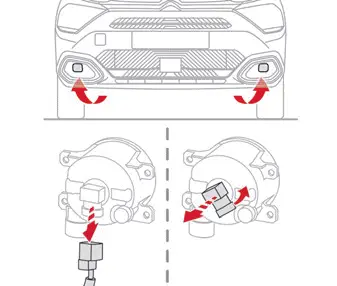 Citroen C4. Changing a bulb