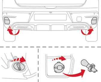 Citroen C4. Changing a bulb